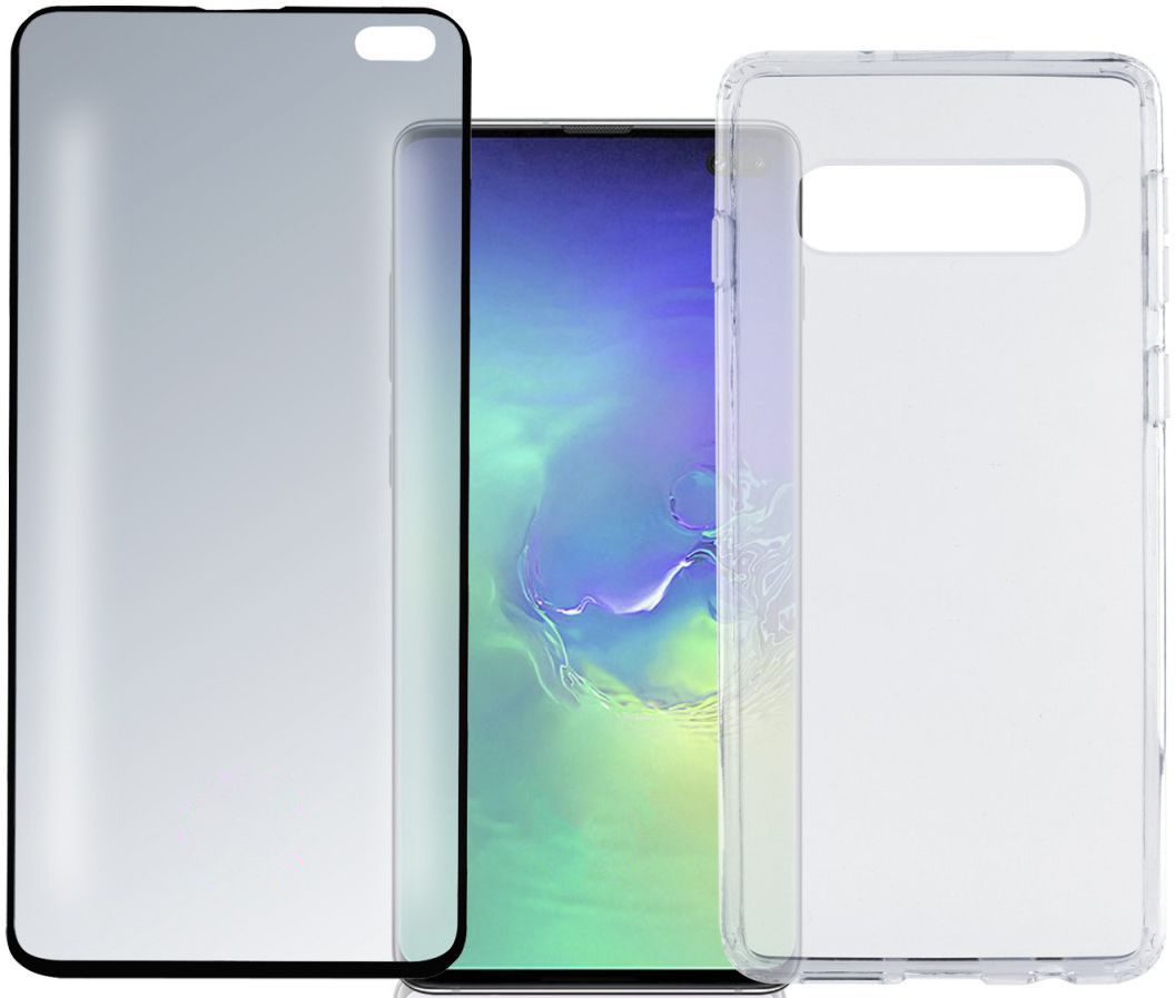 4smarts Colour Frame Tempered Glass + TPU Hoesje Galaxy S10 Plus Zwart afbeelding 1