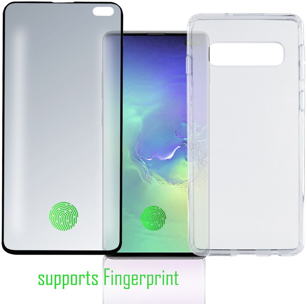 4smarts Colour Frame Tempered Glass + TPU Hoesje Galaxy S10 Plus Zwart afbeelding 5