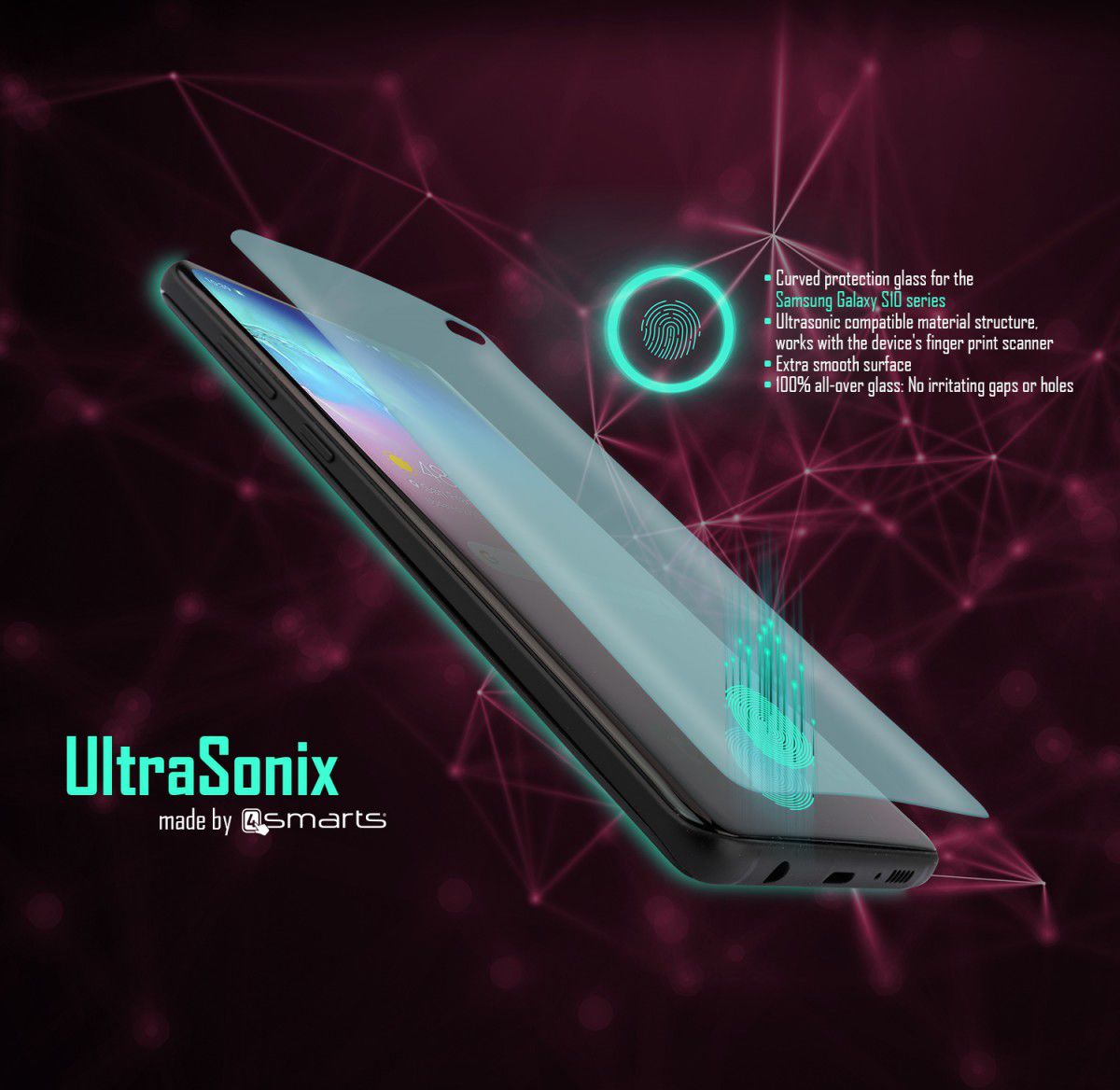 4smarts Colour Frame Tempered Glass + TPU Hoesje Galaxy S10 Plus Zwart afbeelding 2