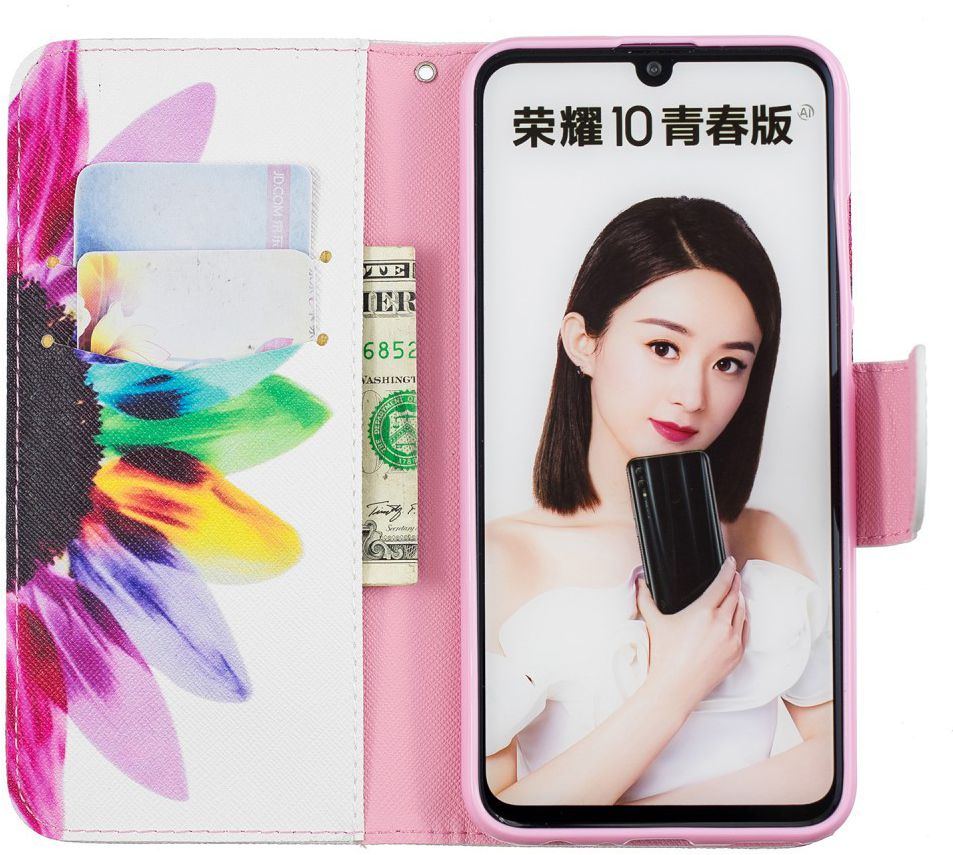 Huawei P Smart (2019) Portemonnee Hoesje met Bloemblad Print afbeelding 2