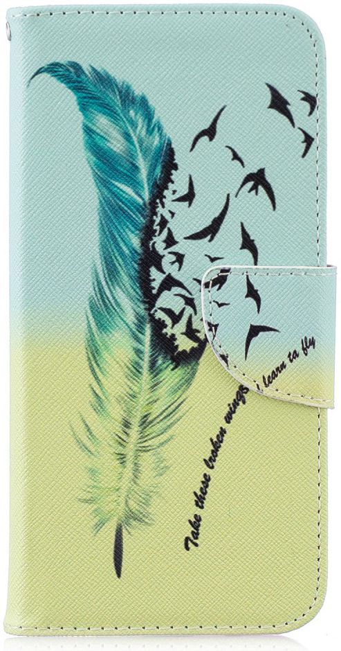 Huawei P Smart (2019) Portemonnee Hoesje met Veer Print afbeelding 1