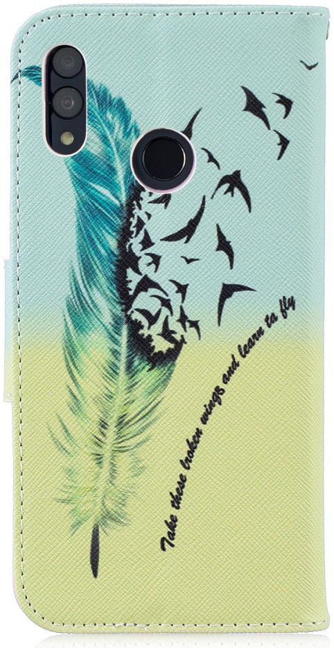 Huawei P Smart (2019) Portemonnee Hoesje met Veer Print afbeelding 4