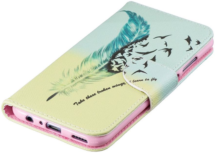 Huawei P Smart (2019) Portemonnee Hoesje met Veer Print afbeelding 6