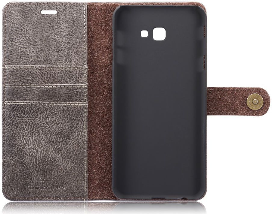 Samsung Galaxy J4 Plus Leren 2-in-1 Portemonnee Hoesje Grijs afbeelding 12