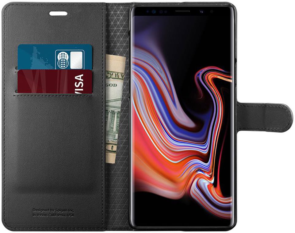 Spigen Wallet S Flip Hoesje Samsung Galaxy Note 9 Zwart afbeelding 1