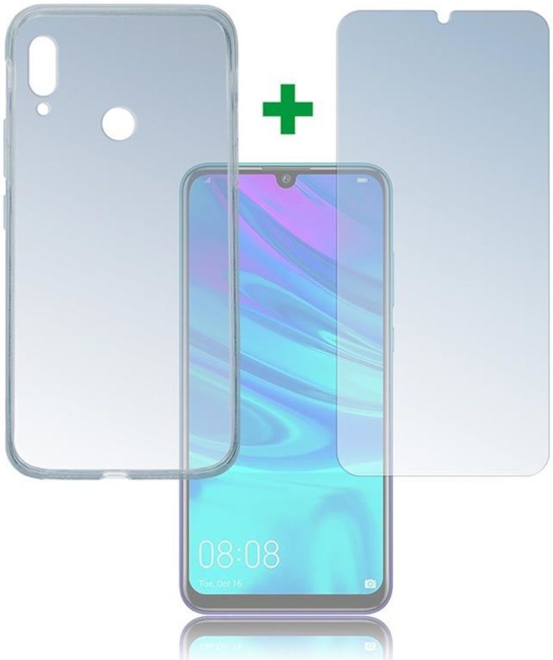 4smarts Tempered Glass + TPU Hoesje Huawei P Smart (2019) Transparant afbeelding 1