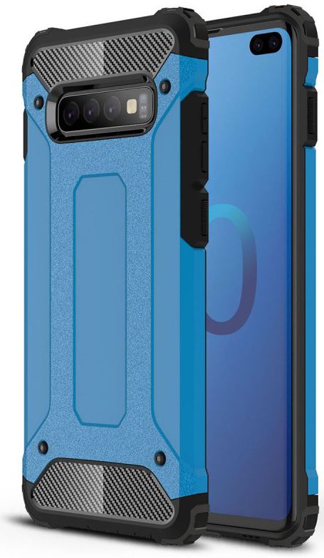 Samsung Galaxy S10 Plus Hoesje Shock Proof Hybride Back Cover Blauw afbeelding 1
