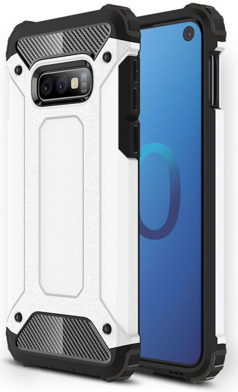 Samsung Galaxy S10E Hoesje Shock Proof Hybride Backcover Wit afbeelding 1