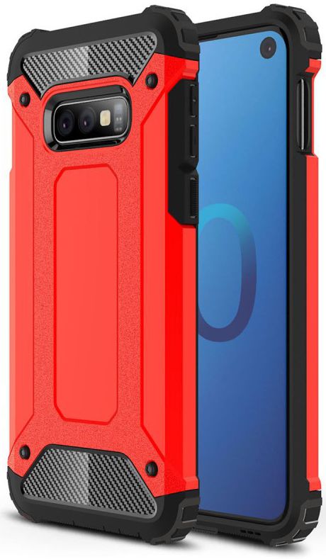 Samsung Galaxy S10E Hoesje Shock Proof Hybride Backcover Rood afbeelding 1