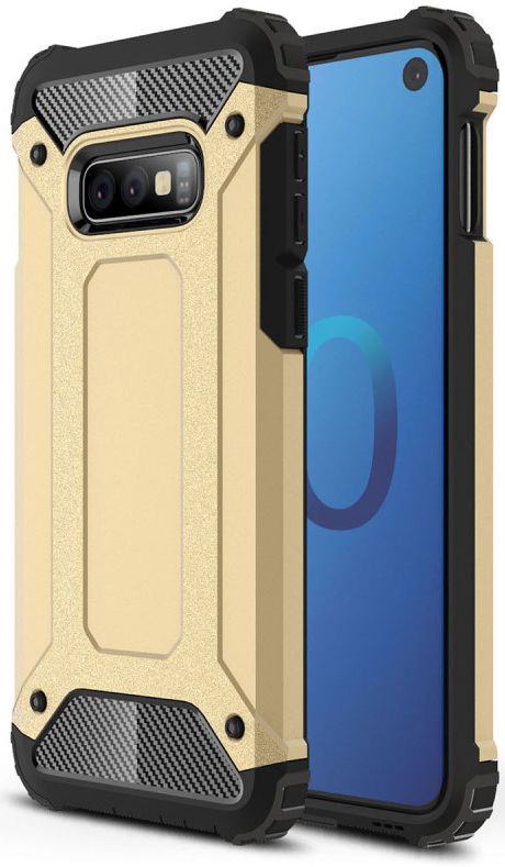 Samsung Galaxy S10E Hoesje Shock Proof Hybride Backcover Goud afbeelding 1