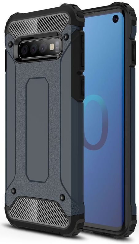 Samsung Galaxy S10 Hoesje Shock Proof Hybride Back Cover Donker Blauw afbeelding 1
