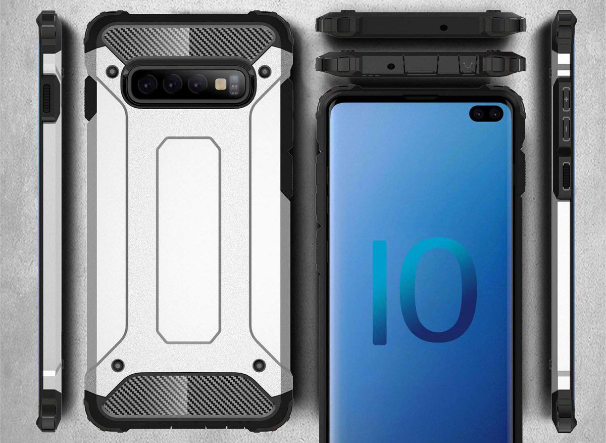 Samsung Galaxy S10 Hoesje Shock Proof Hybride Back Cover Donker Blauw afbeelding 5