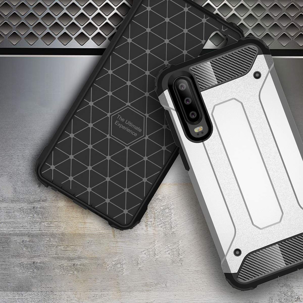 Huawei P30 Hybride Hoesje Grijs afbeelding 7