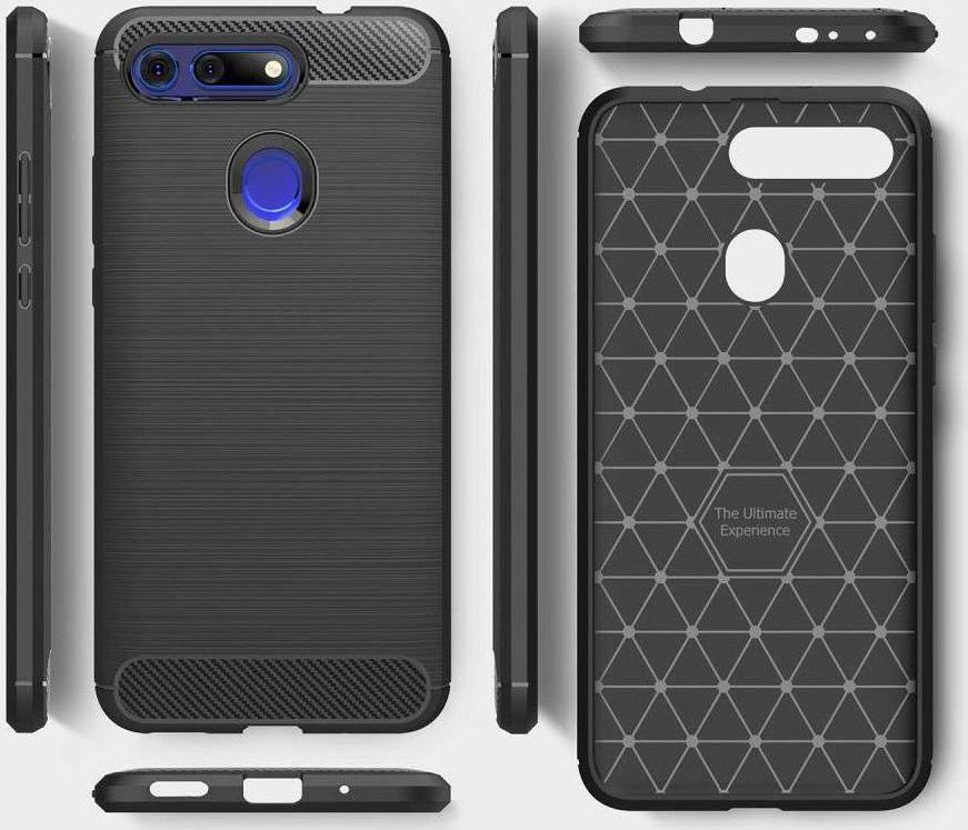Honor View 20 Geborsteld TPU Hoesje Zwart afbeelding 10
