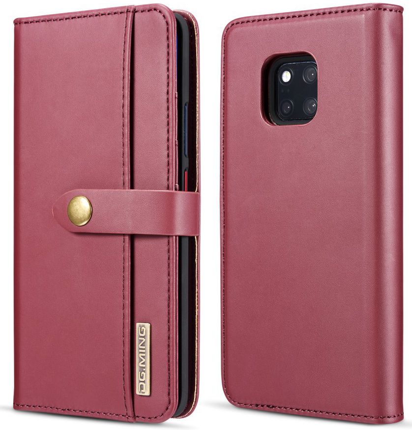 Huawei Mate 20 Pro Leren 2-in-1 Bookcase en Back Cover Hoesje Rood afbeelding 1