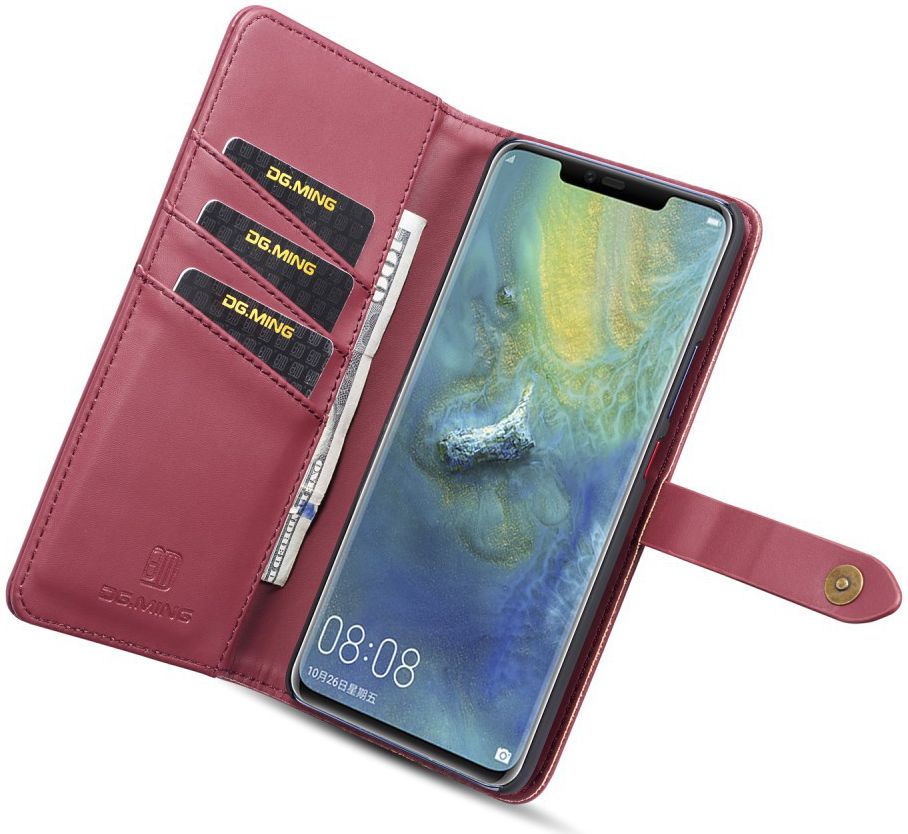 Huawei Mate 20 Pro Leren 2-in-1 Bookcase en Back Cover Hoesje Rood afbeelding 11