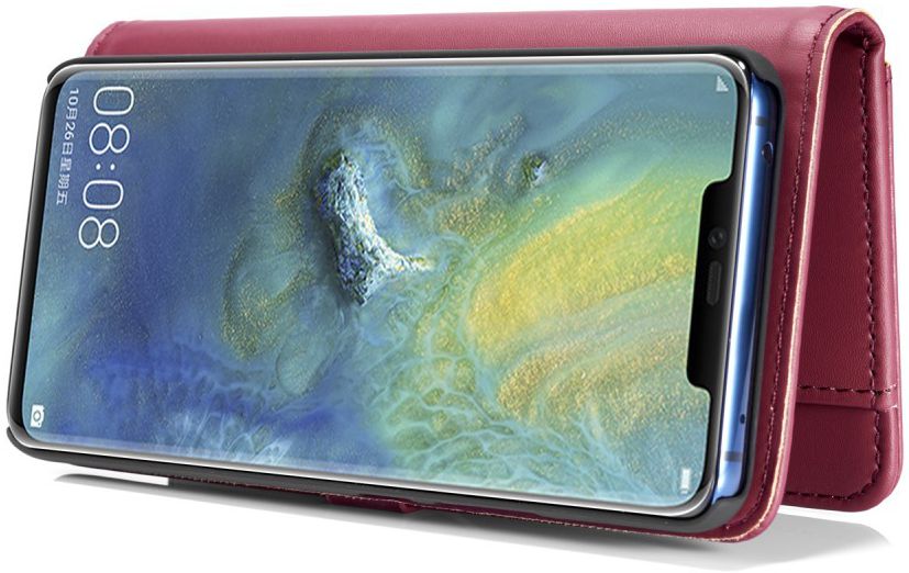 Huawei Mate 20 Pro Leren 2-in-1 Bookcase en Back Cover Hoesje Rood afbeelding 9