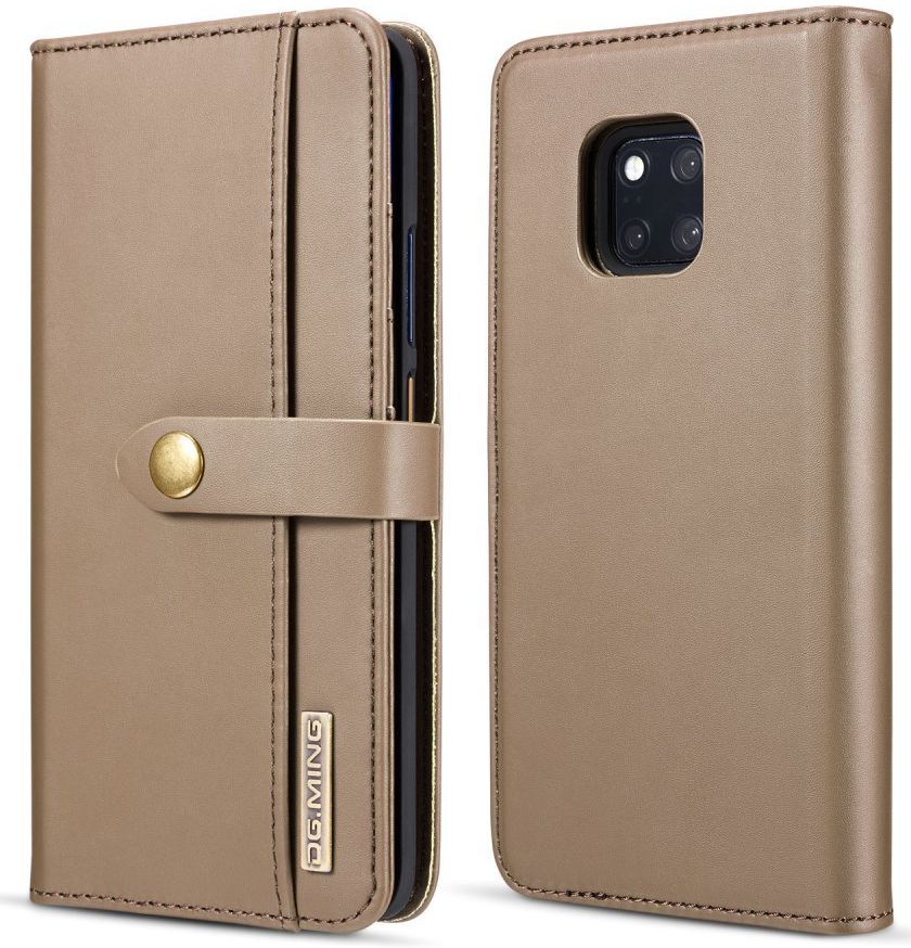 Huawei Mate 20 Pro Leren 2-in-1 Bookcase en Back Cover Hoesje Bruin afbeelding 1
