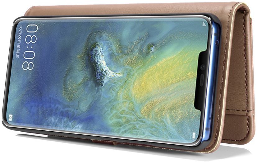 Huawei Mate 20 Pro Leren 2-in-1 Bookcase en Back Cover Hoesje Bruin afbeelding 11