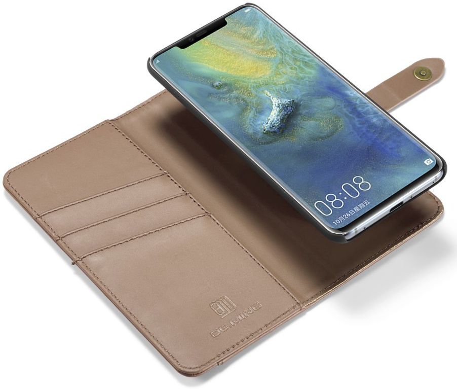 Huawei Mate 20 Pro Leren 2-in-1 Bookcase en Back Cover Hoesje Bruin afbeelding 5