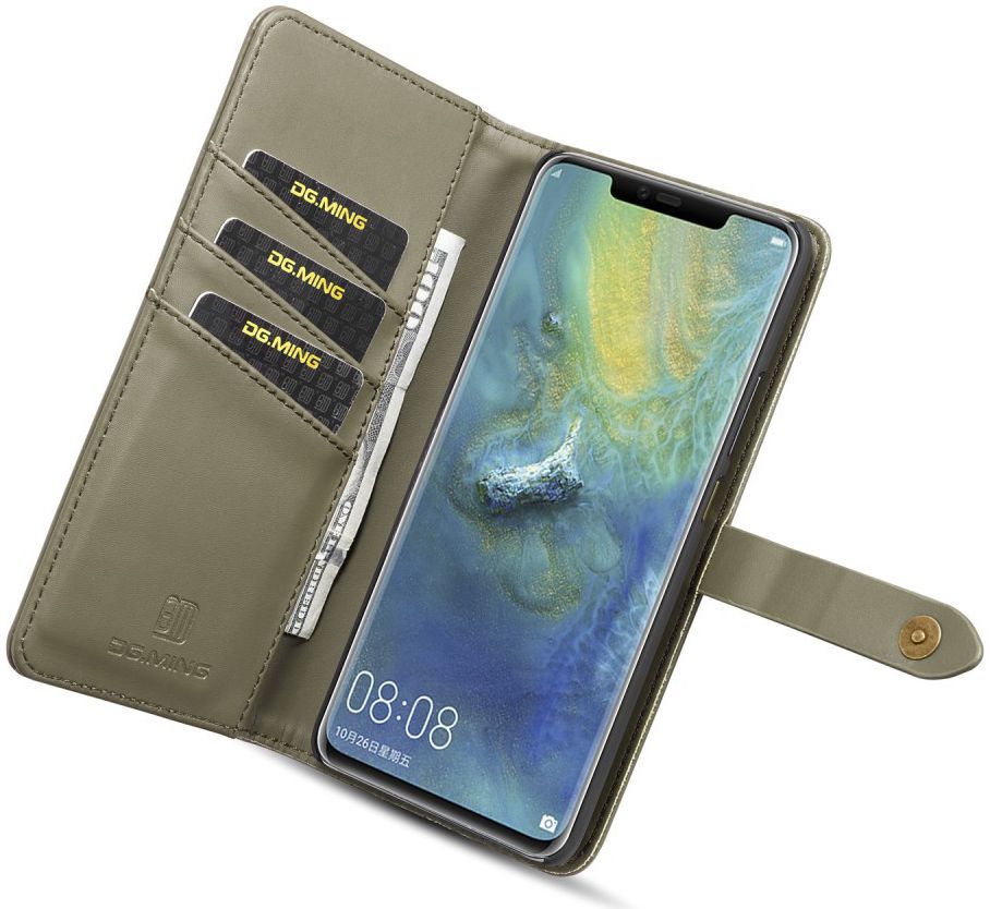 Huawei Mate 20 Pro Leren 2-in-1 Bookcase en Back Cover Hoesje Groen afbeelding 4