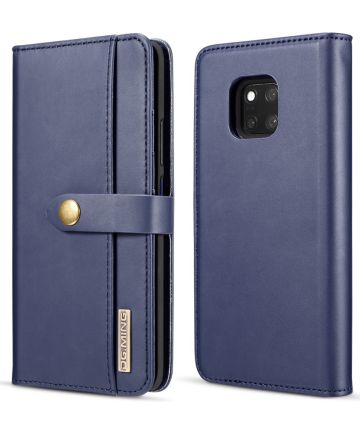 Huawei Mate 20 Pro Leren 2-in-1 Bookcase en Back Cover Hoesje Blauw Hoesjes