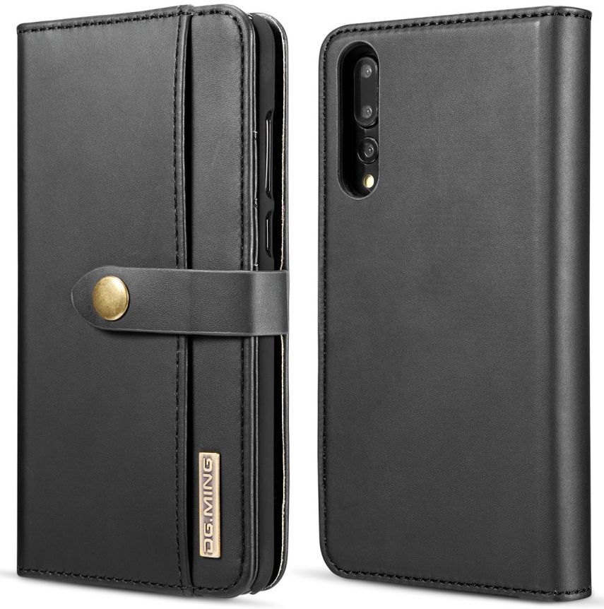 Huawei P20 Pro Leren 2-in-1 Bookcase en Back Cover Hoesje Zwart afbeelding 1