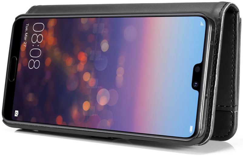 Huawei P20 Pro Leren 2-in-1 Bookcase en Back Cover Hoesje Zwart afbeelding 11
