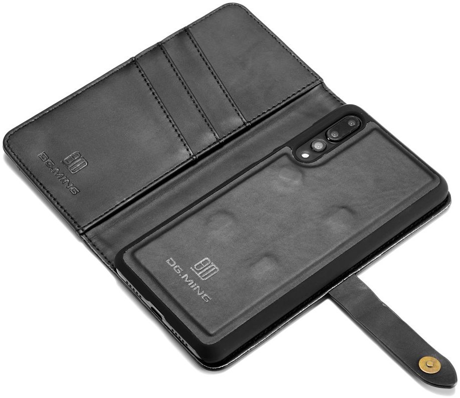 Huawei P20 Pro Leren 2-in-1 Bookcase en Back Cover Hoesje Zwart afbeelding 5