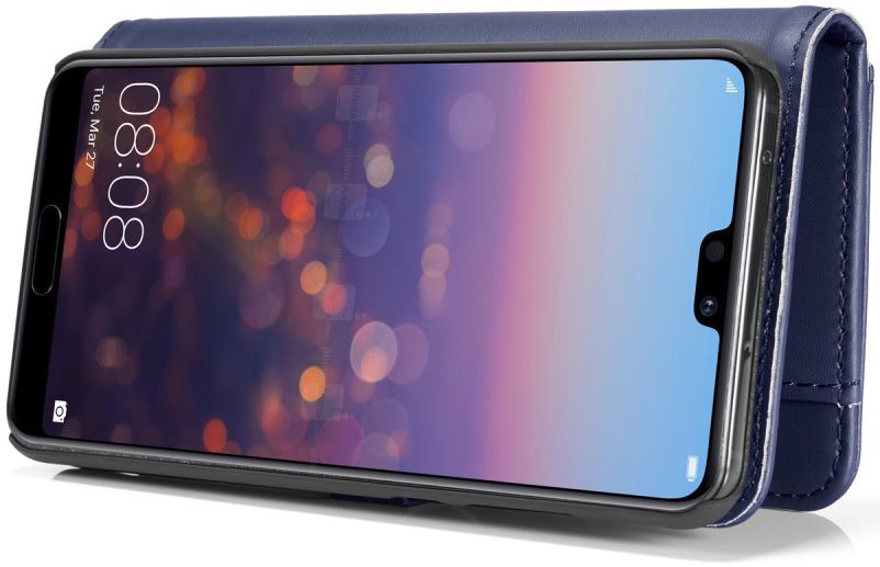 Huawei P20 Pro Leren 2-in-1 Bookcase en Back Cover Hoesje Blauw afbeelding 11