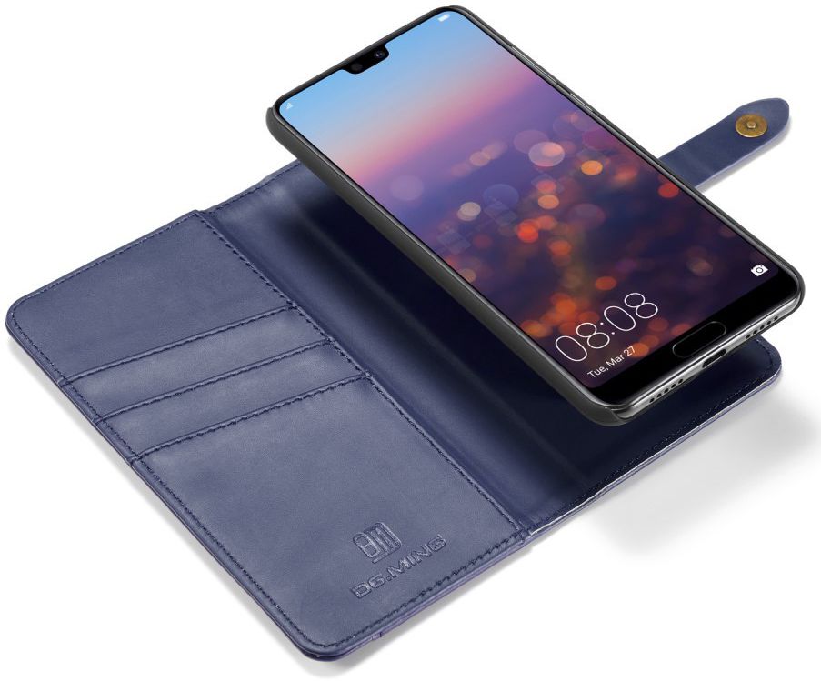 Huawei P20 Pro Leren 2-in-1 Bookcase en Back Cover Hoesje Blauw afbeelding 2