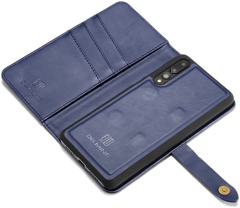 Huawei P20 Pro Leren 2-in-1 Bookcase en Back Cover Hoesje Blauw afbeelding 5