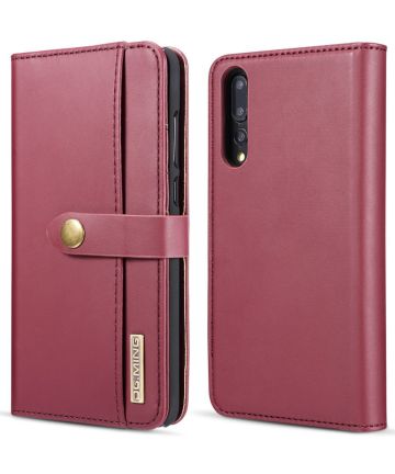 Huawei P20 Pro Leren 2-in-1 Bookcase en Back Cover Hoesje Rood Hoesjes