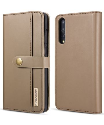 Huawei P20 Pro Leren 2-in-1 Bookcase en Back Cover Hoesje Bruin Hoesjes