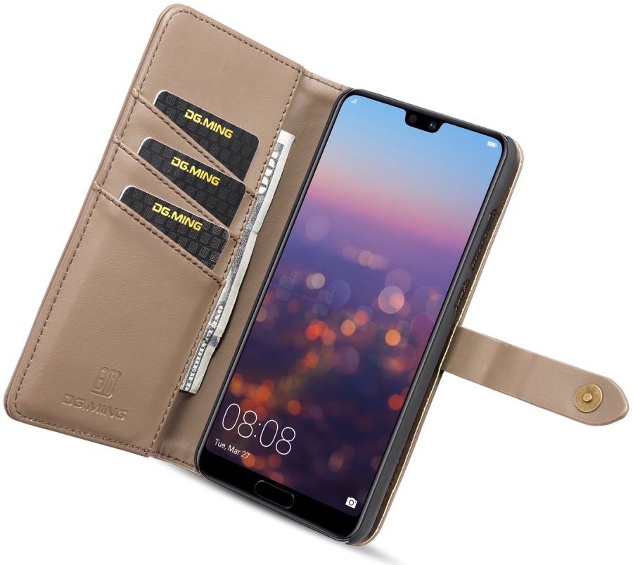 Huawei P20 Pro Leren 2-in-1 Bookcase en Back Cover Hoesje Bruin afbeelding 12