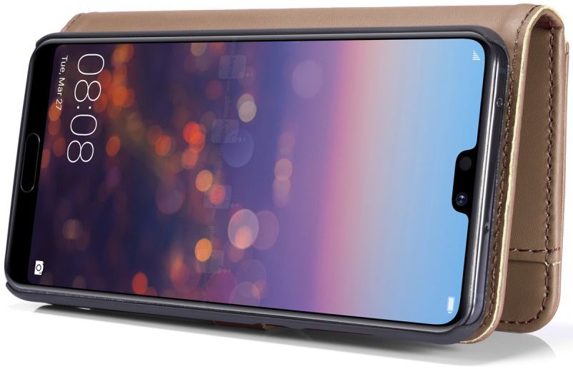 Huawei P20 Pro Leren 2-in-1 Bookcase en Back Cover Hoesje Bruin afbeelding 10