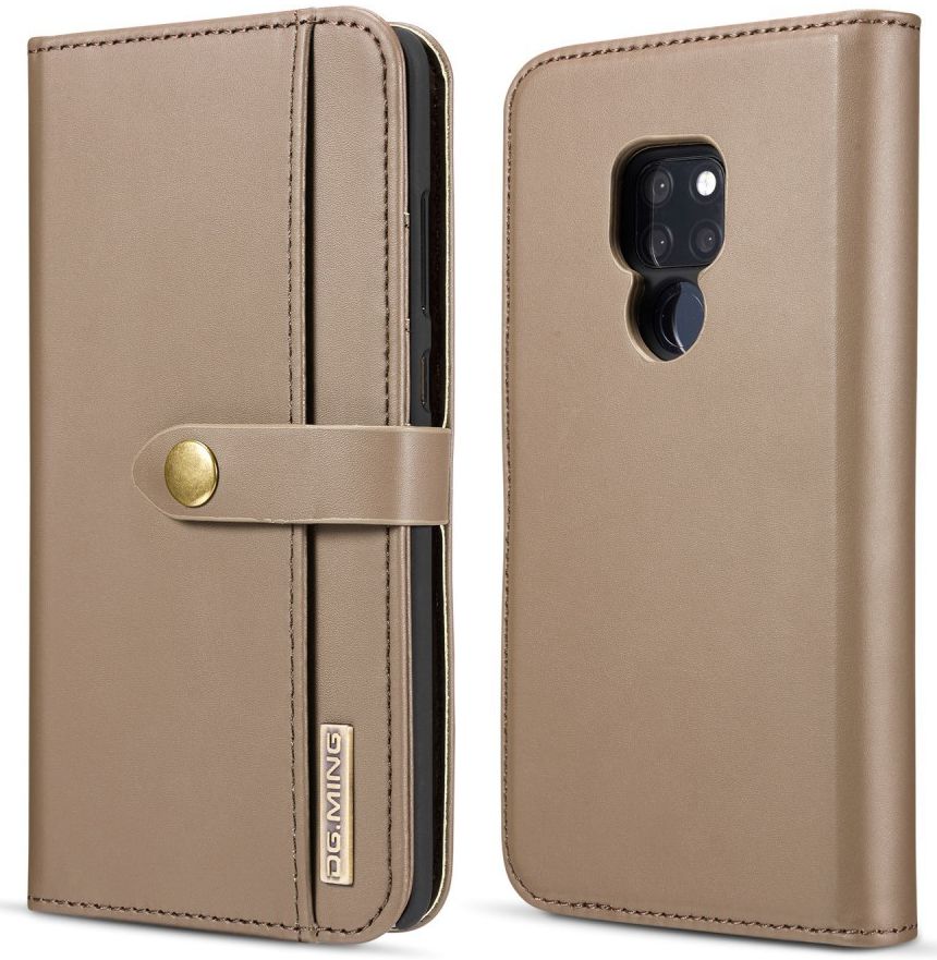 Huawei Mate 20 Leren 2-in-1 Bookcase en Back Cover Hoesje Bruin afbeelding 1