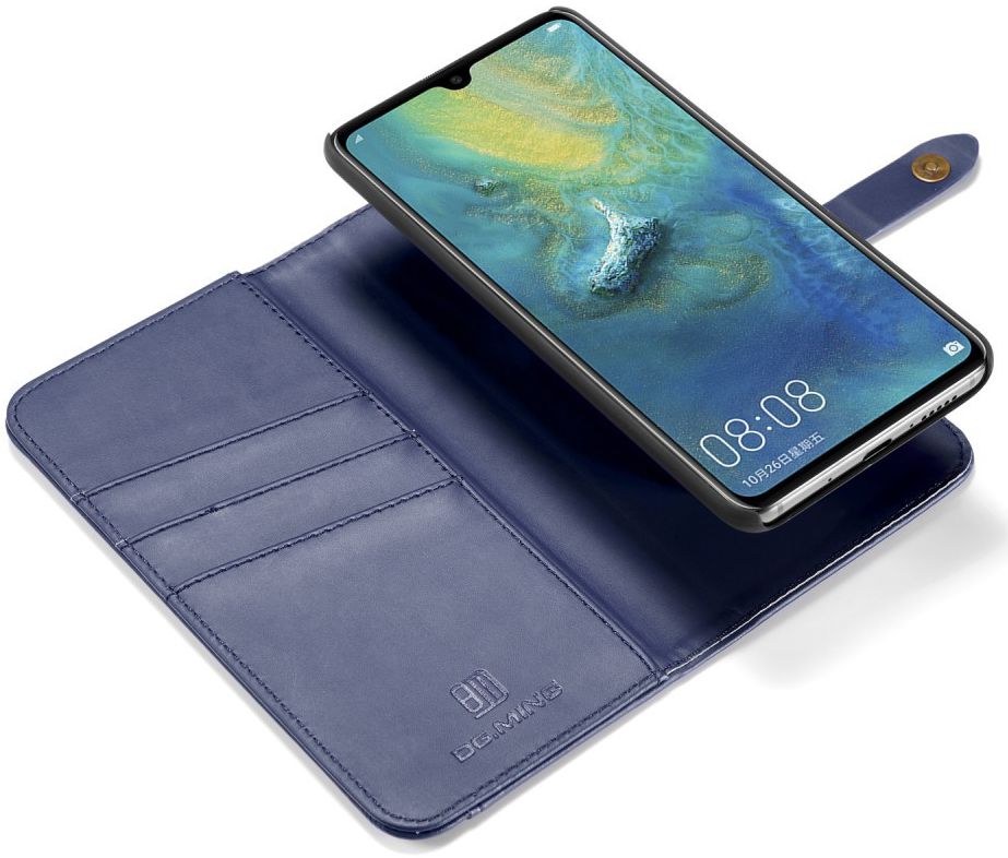 Huawei Mate 20 Leren 2-in-1 Bookcase en Back Cover Hoesje Blauw afbeelding 2
