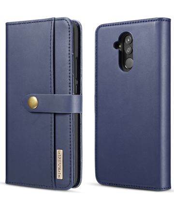 Huawei Mate 20 Lite Leren 2-in-1 Bookcase en Back Cover Hoesje Blauw Hoesjes