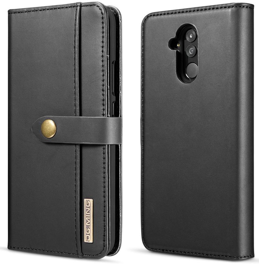 Huawei Mate 20 Lite Leren 2-in-1 Bookcase en Back Cover Hoesje Zwart afbeelding 1