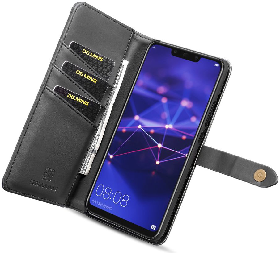 Huawei Mate 20 Lite Leren 2-in-1 Bookcase en Back Cover Hoesje Zwart afbeelding 12