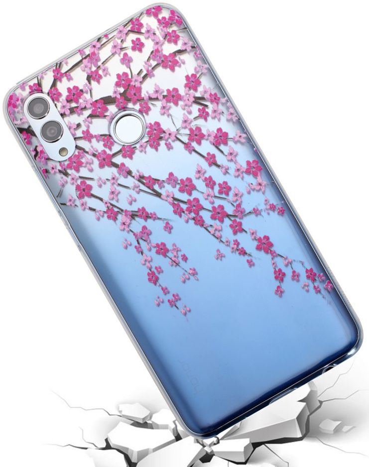 Honor 10 Lite Transparant Hoesje met Print Blossom Flower afbeelding 2