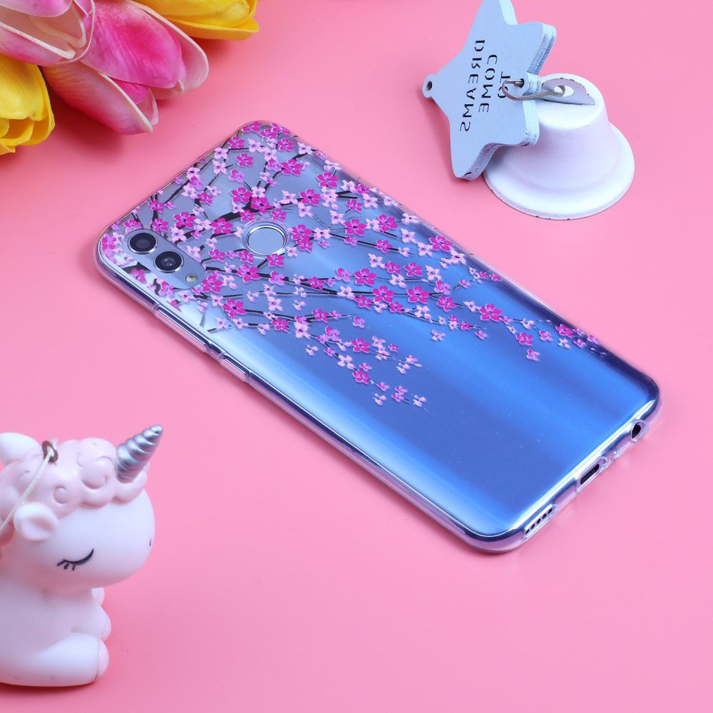 Honor 10 Lite Transparant Hoesje met Print Blossom Flower afbeelding 5