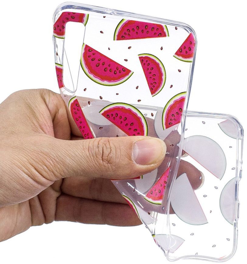 Samsung Galaxy A7 (2018)Transparant Hoesje met Print Watermeloen afbeelding 2