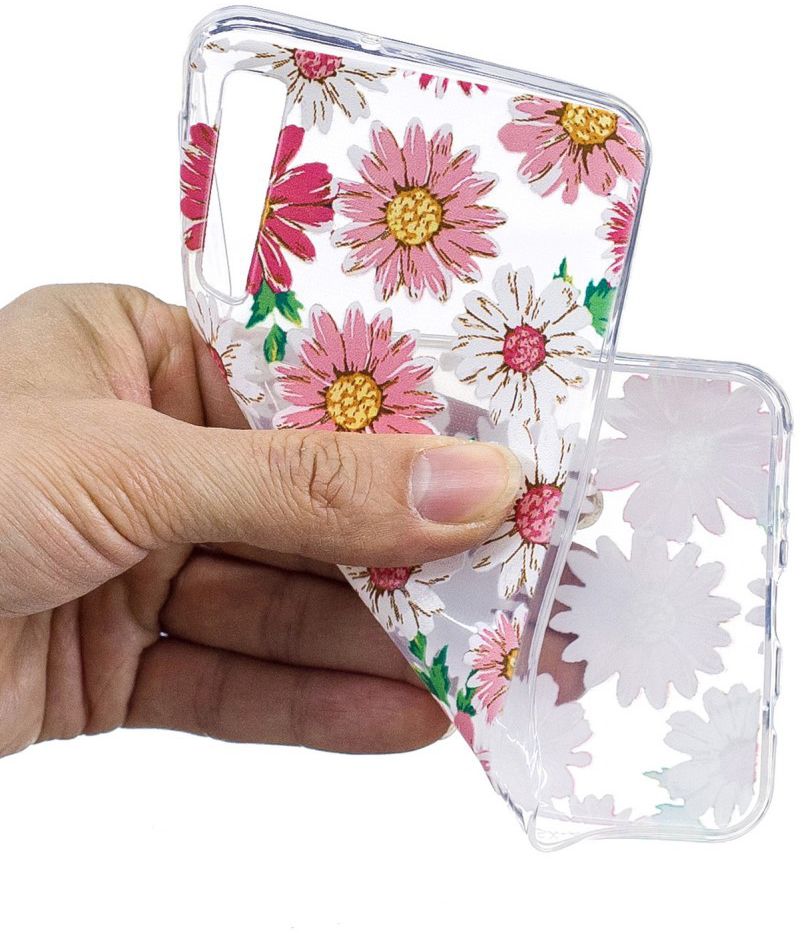 Samsung Galaxy A7 (2018)Transparant Hoesje met Print Daisy Flower afbeelding 2