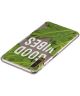 Samsung Galaxy A7 (2018)Transparant Hoesje met Print Green Leaves