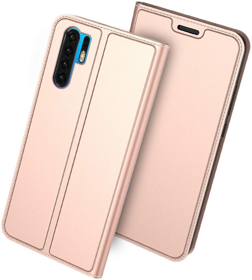 Huawei P30 Pro Flip Hoesje met Kaart Houder Roze Goud afbeelding 1