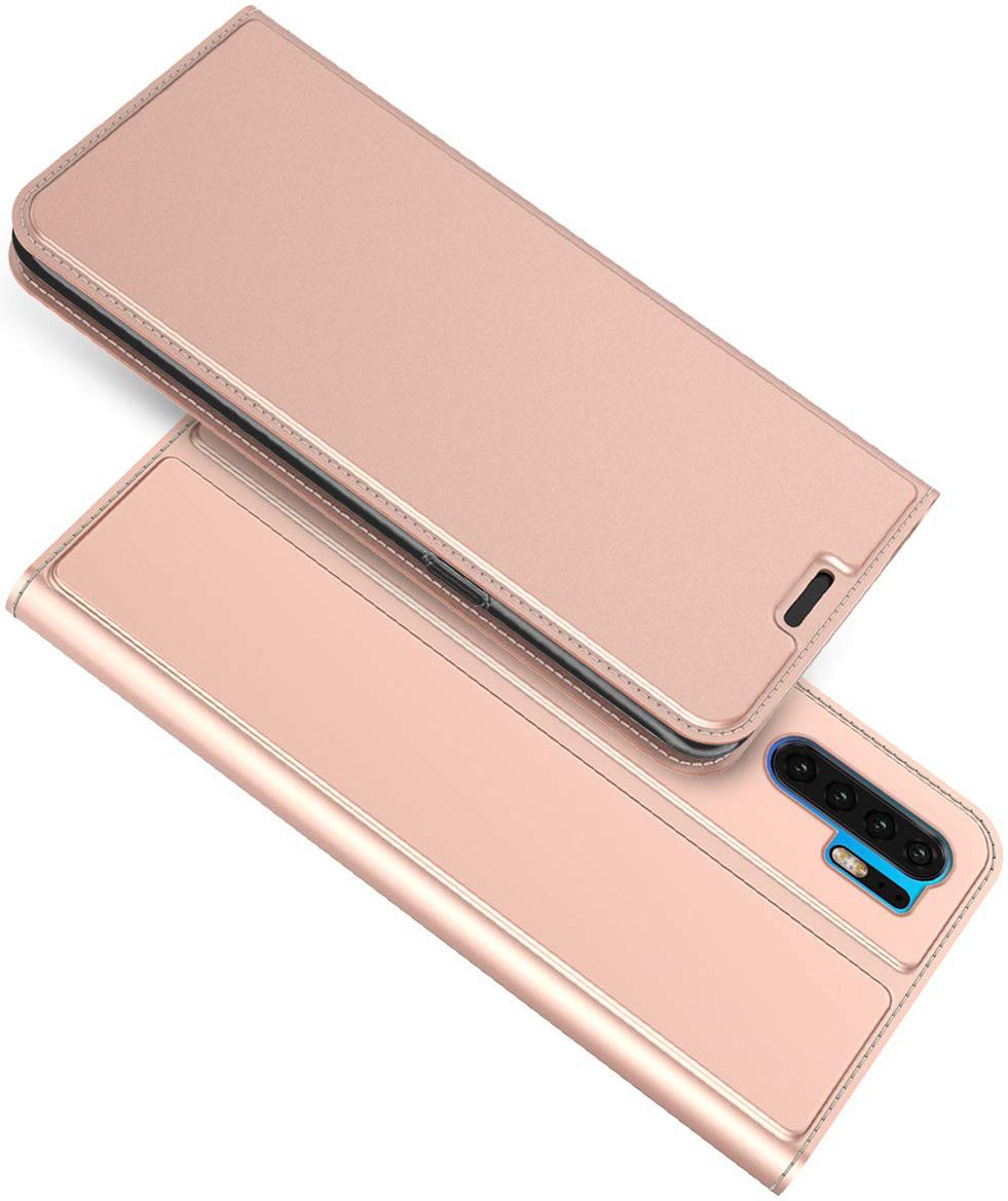 Huawei P30 Pro Flip Hoesje met Kaart Houder Roze Goud afbeelding 5