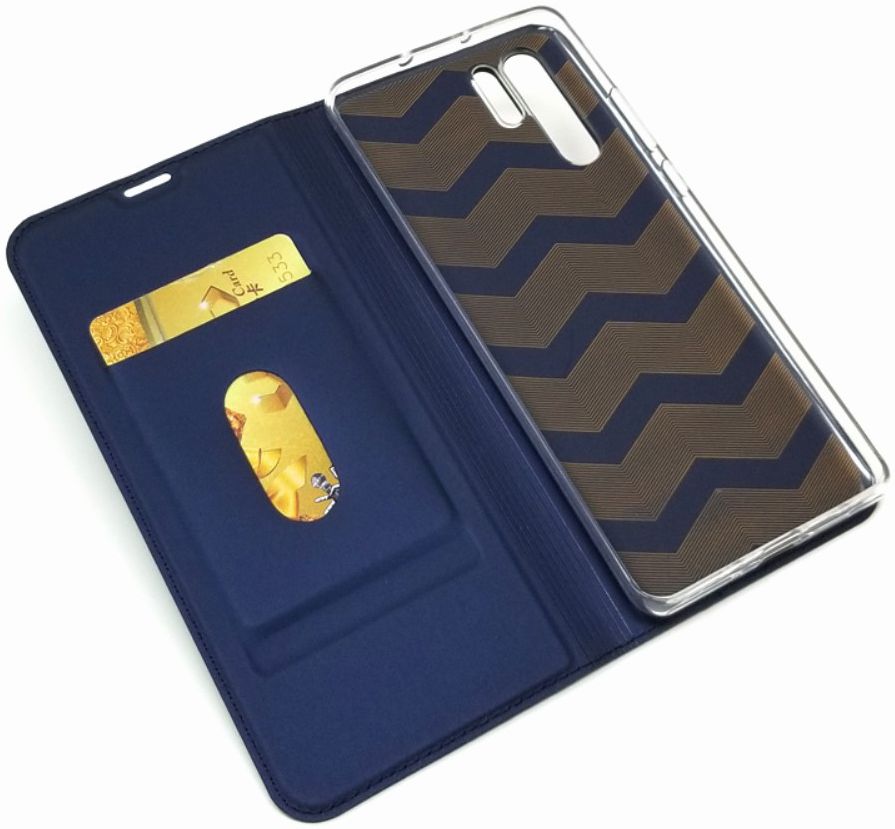 Huawei P30 Pro Flip Hoesje met Kaart Houder Blauw afbeelding 10