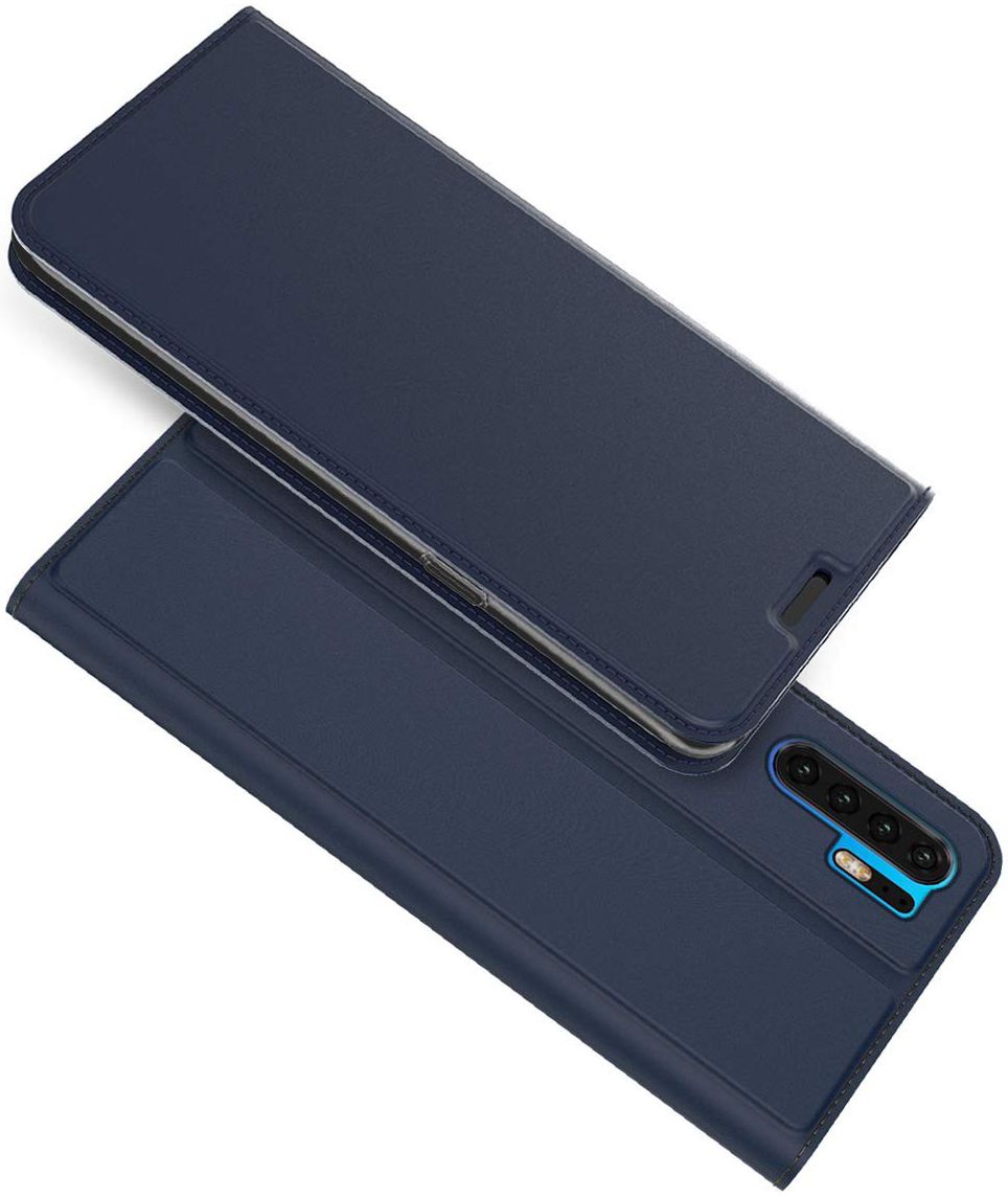 Huawei P30 Pro Flip Hoesje met Kaart Houder Blauw afbeelding 5